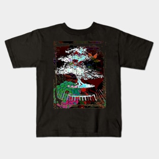 Japanese Bonsai Tree Garden Art Collage Art 96 Kids T-Shirt